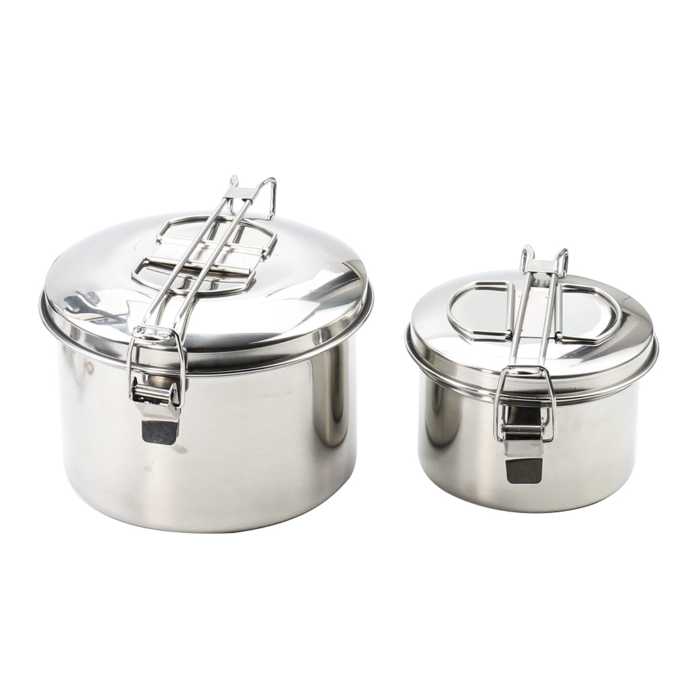 Camping Cooking Pot With Lid - 스테인리스 스틸 캠핑용 뚜껑 달린 냄비