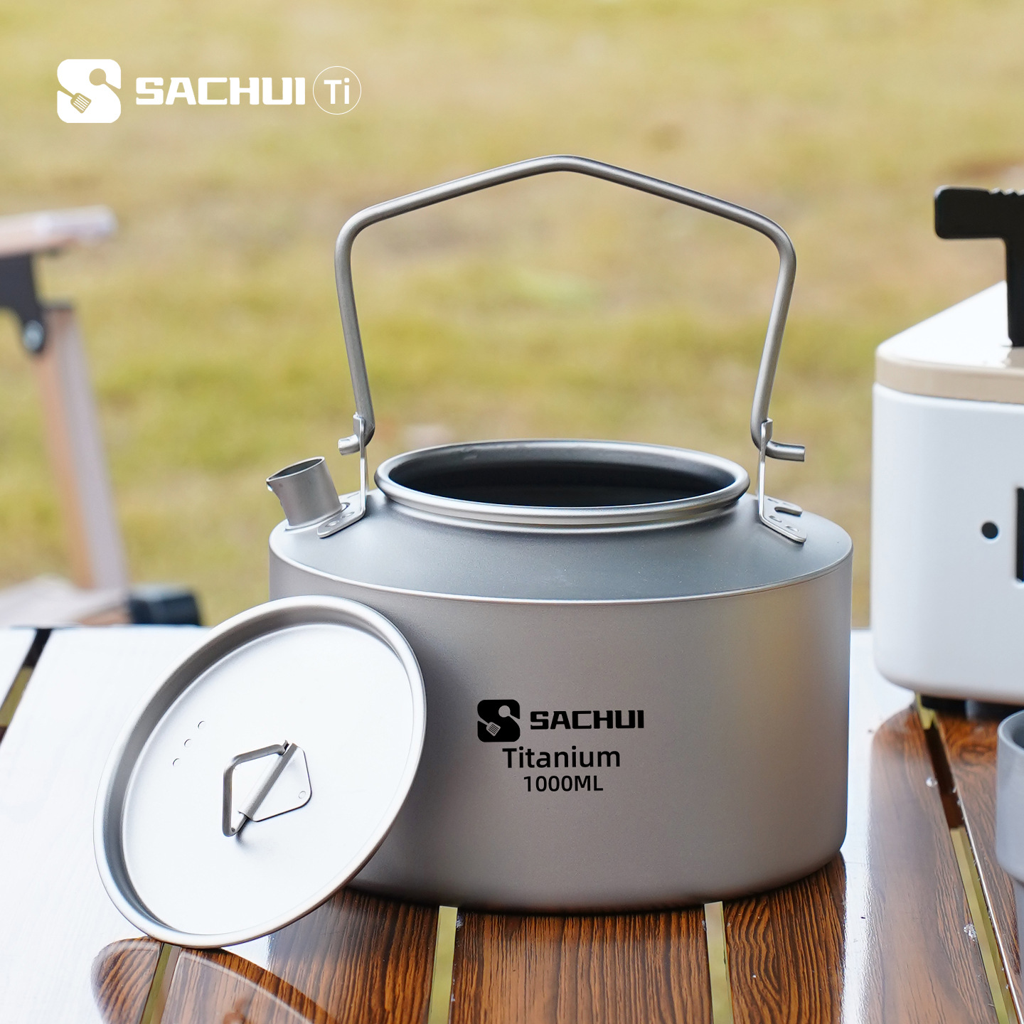 Camping Cooking Can - 1000ML 순수 티타늄 주전자 야외 초경량