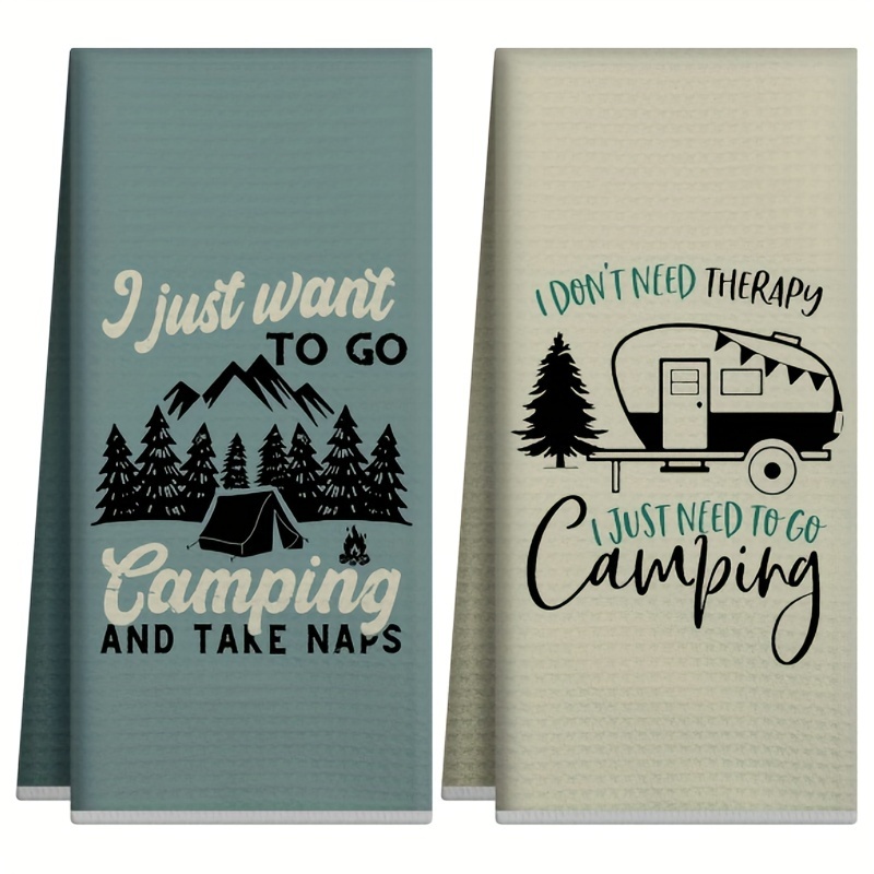 Camping Cooking Kitchen Set - 2개, 캠핑 스타일 주방 타월, 40Cm*60Cm