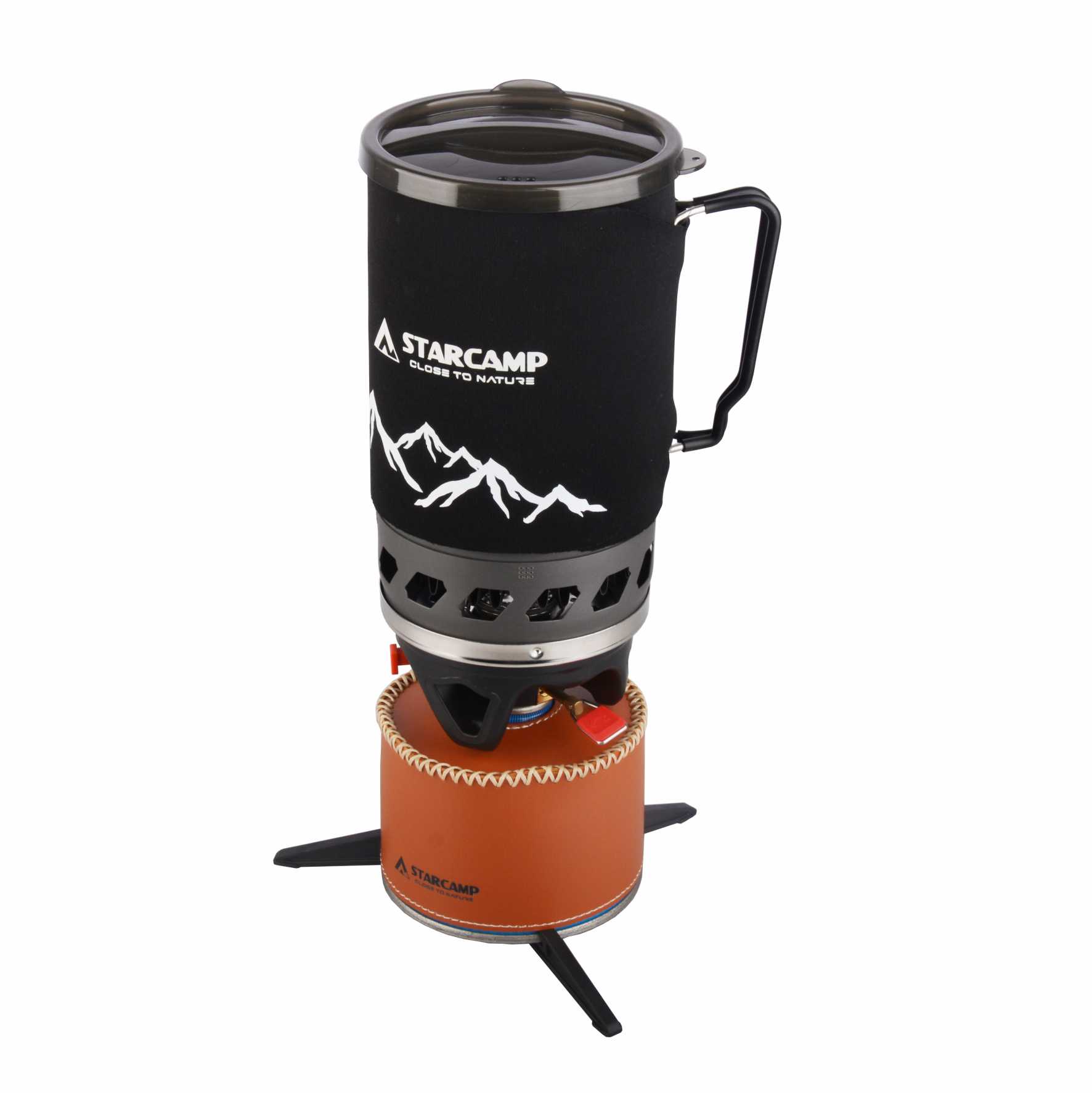 Cooking On Camping Stove - STARCAMP 1400ml 야외 Fastboil 제트 쿠커