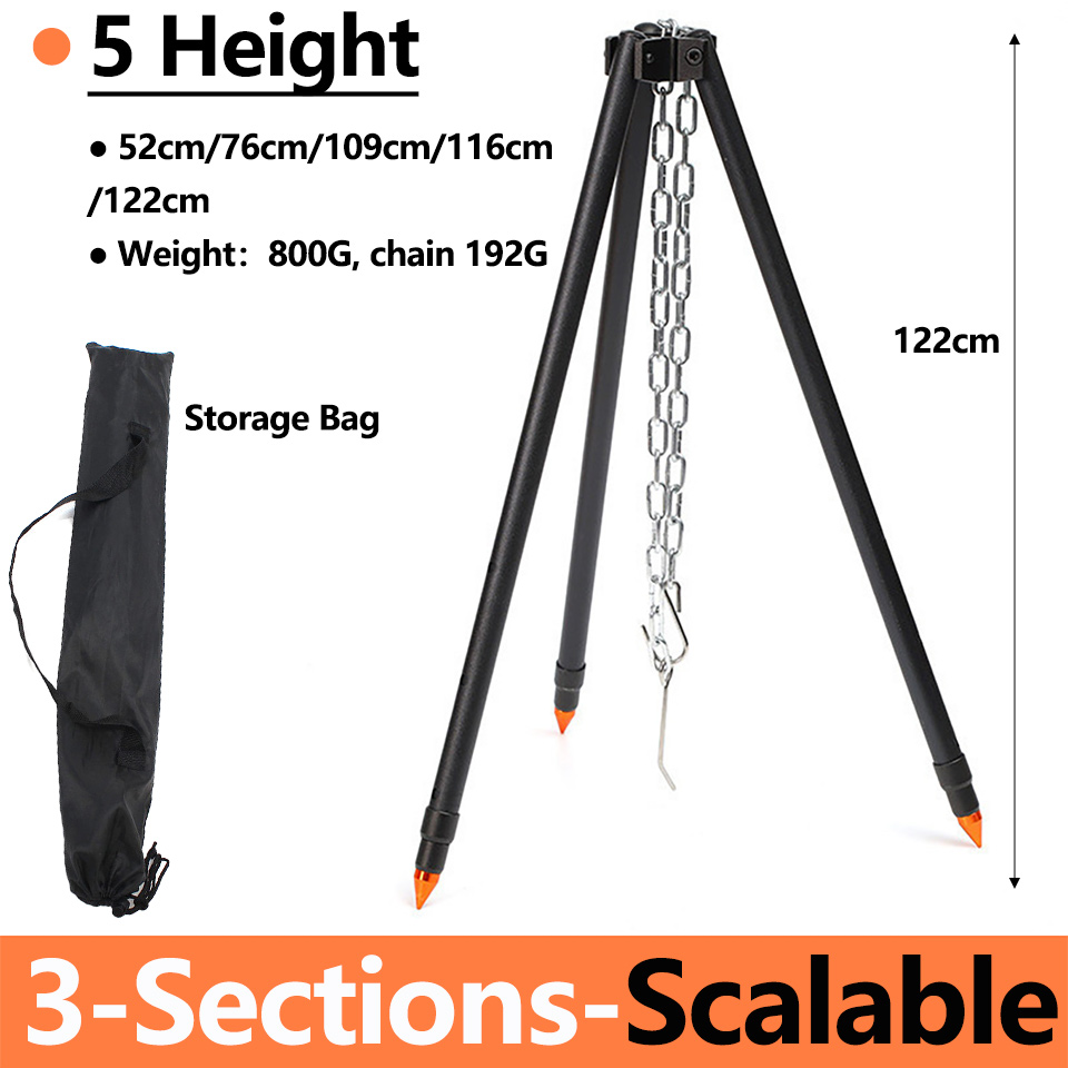 Camping Cooking Pot Tripod - 캠핑 캠프파이어 삼각대, 야외 조리기구 걸이용,