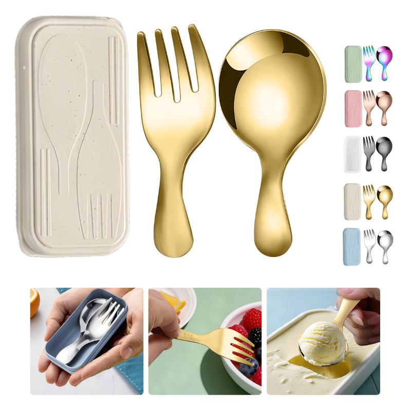 Camping Outdoor Cooking Set - 스테인리스 스틸 식기 세트 숟가락 포크