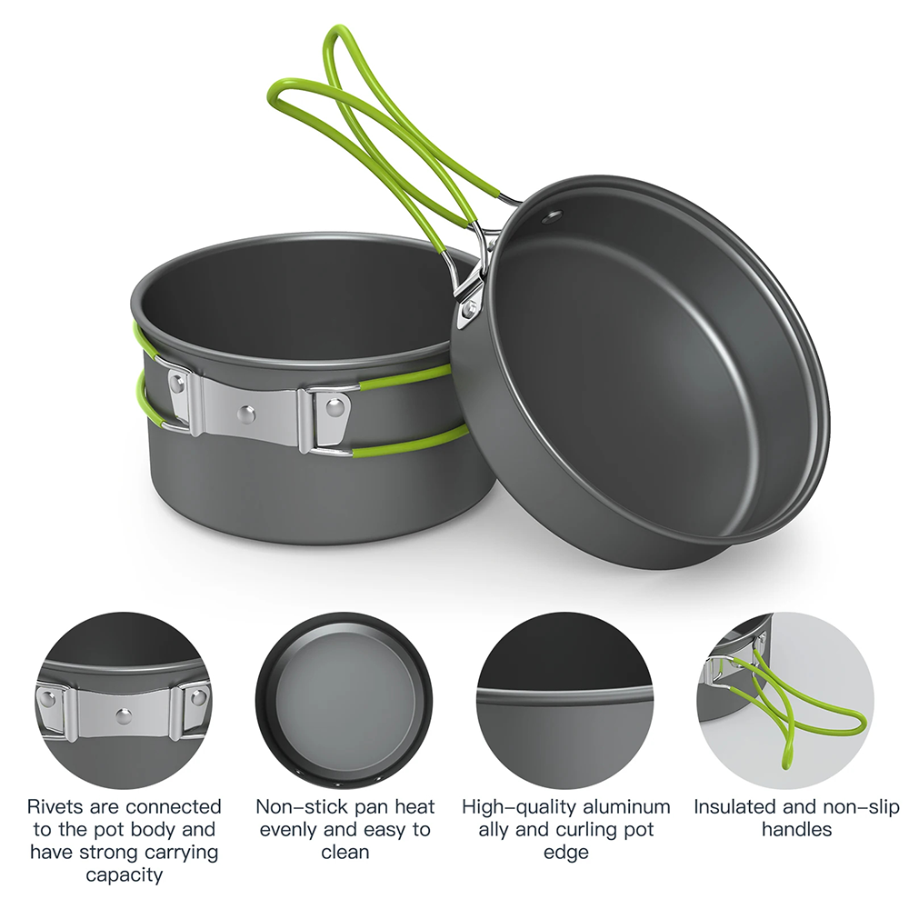 Quechua Camping Cooking Set - 야외용 조리기구 세트 2~3인용 4종 하드