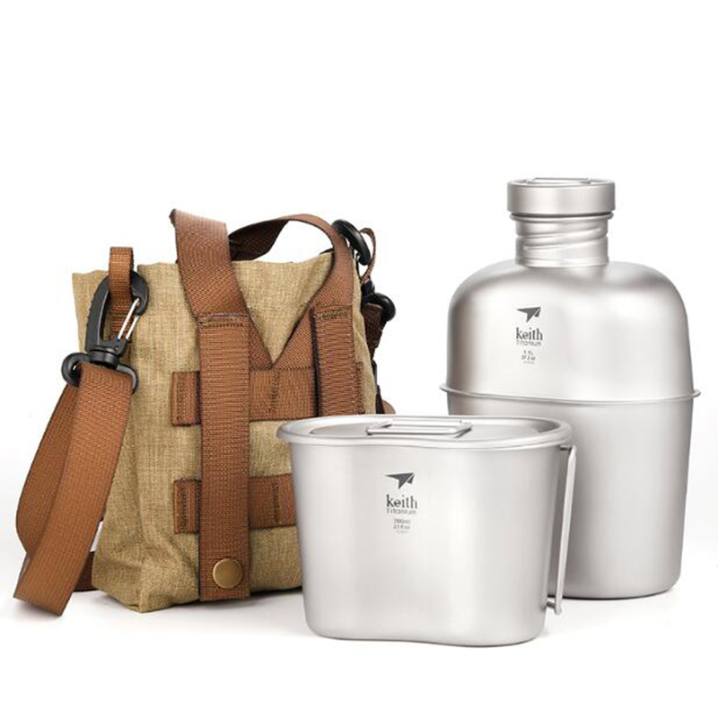 Camping Cooking Kit Box - Keith 티타늄 요리 세트, 군용 도시락