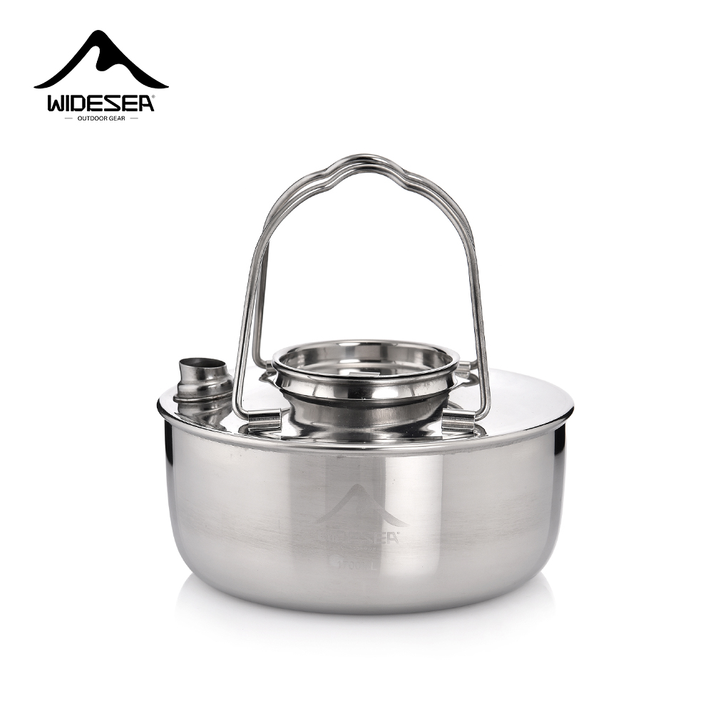 Camping Cooking Kit - Widesea 야외 캠핑 스테인레스 스틸 주전자,