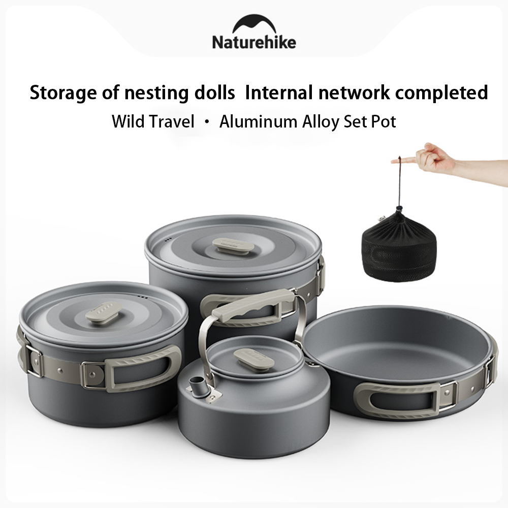 Camping Outdoor Cooking Set - 네이처하이크 야외 냄비 세트, 캠핑 요리
