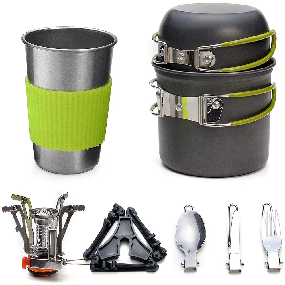 Camping Cooking Kit - 스토브가있는 캠핑 조리기구 키트 야외 요리