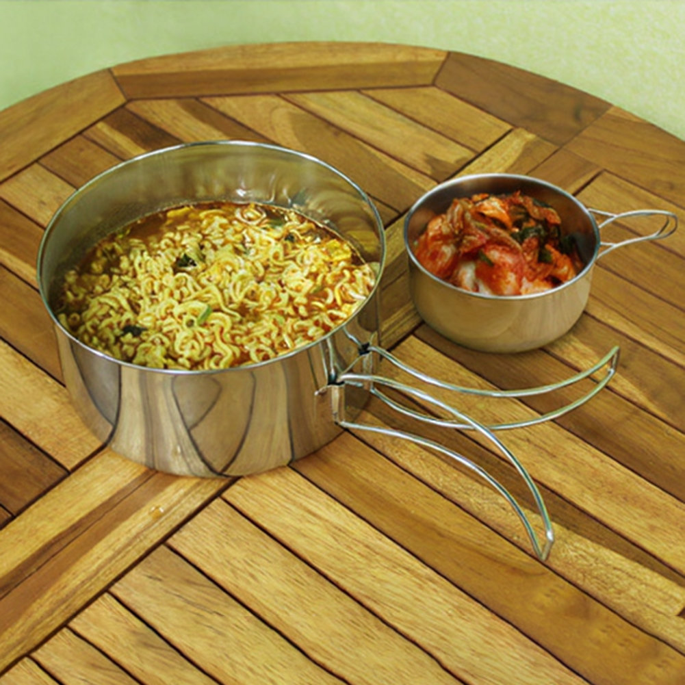 4피스 스테인리스 스틸 야외 요리 세트 (캠핑, 하이킹 - Nesting Camping Cooking Set 리뷰 및 가격