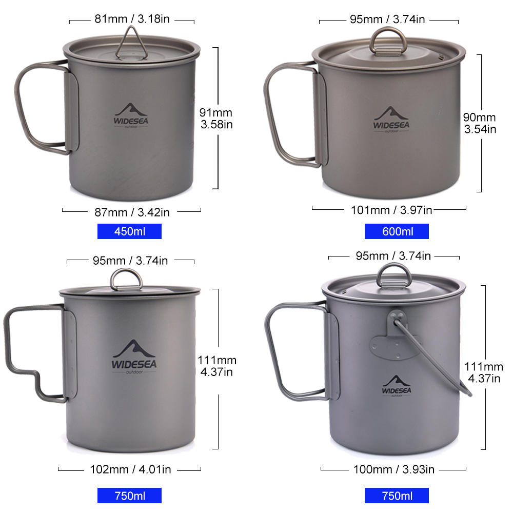 Widesea 캠핑 머그 티타늄 컵 관광객 식기 피크닉 - Quechua Camping Cooking Set 리뷰 및 가격