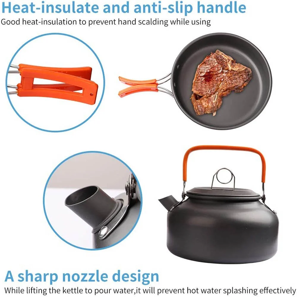 야외 캠핑 요리 세트, 붙지 않는 냄비 네스팅 보관 세 - Nesting Camping Cooking Set 리뷰 및 가격