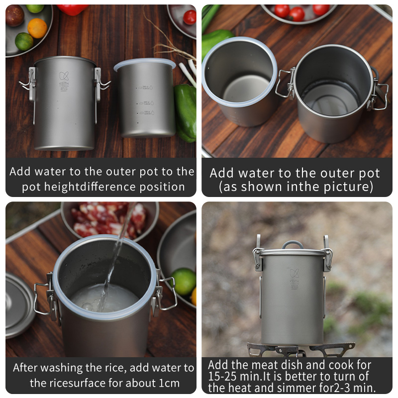 KEITH 순티타늄 밥짓기 냄비 900ml 초경량 접이 - Camping Cooking Can 리뷰 및 가격