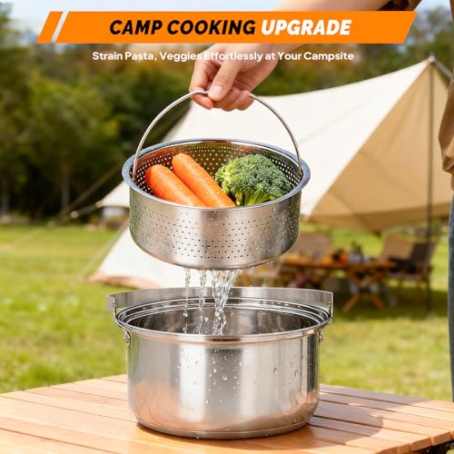 캠핑 조리기구 세트, 4~6인용 캠프파이어 요리를 위한 - Nesting Camping Cooking Set 리뷰 및 가격