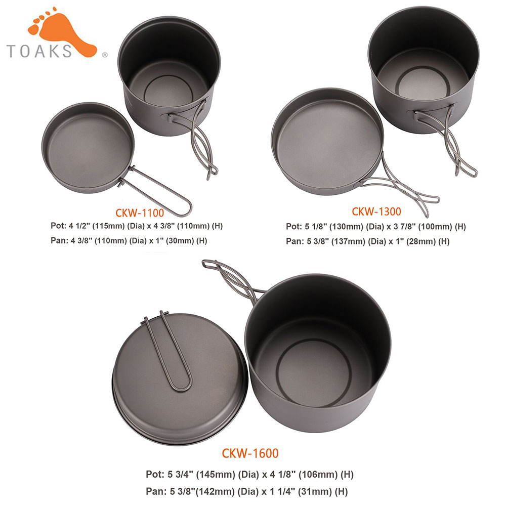 TOAKS 초경량 티타늄 냄비 프라이팬 조리기구 세트, - Camping Cooking Kitchen Set 리뷰 및 가격