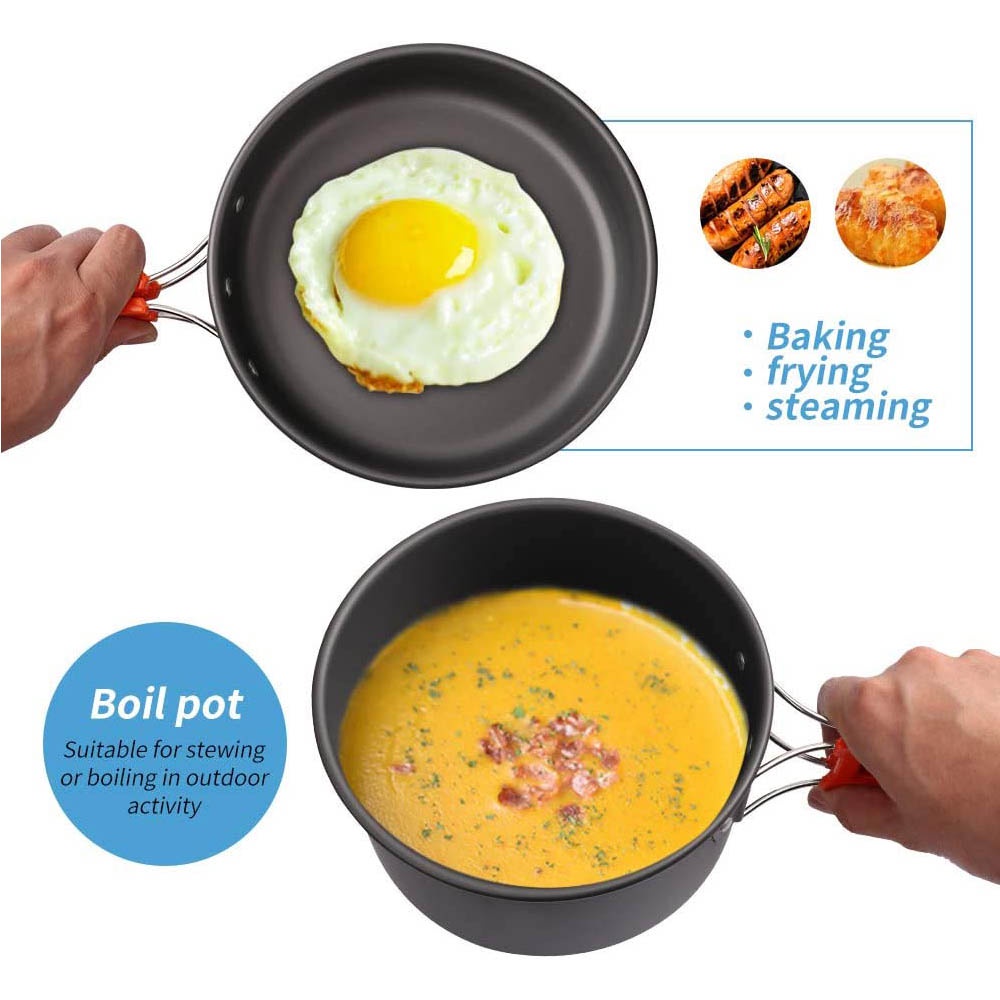 야외 캠핑 조리 세트, 논스틱 냄비 네스팅 보관 세트, - Nesting Camping Cooking Set 리뷰 및 가격