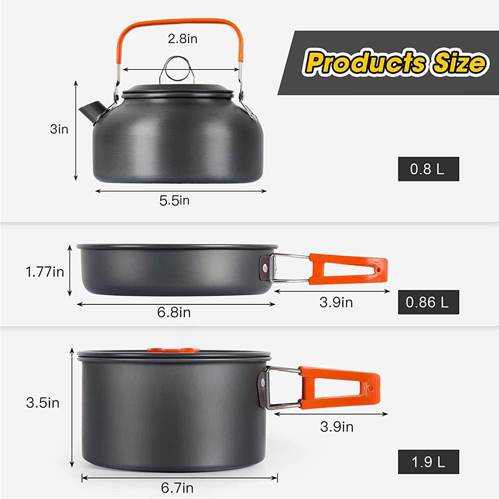야외 캠핑 조리 세트, 논스틱 냄비 네스팅 보관 세트, - Nesting Camping Cooking Set 리뷰 및 가격