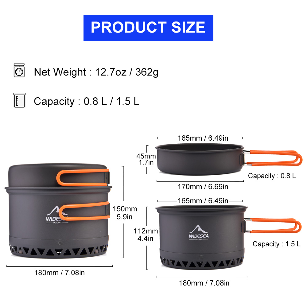 Widesea 캠핑 냄비 조리기구, 야외 요리 주전자  - Quechua Camping Cooking Set 리뷰 및 가격