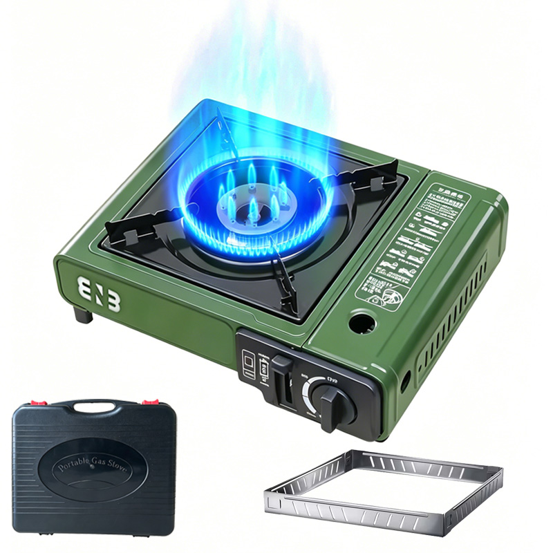 휴대용 부탄 스토브, 휴대용 케이스와 방풍 설계가 있는 - Camping Cooking Kit Box 리뷰 및 가격