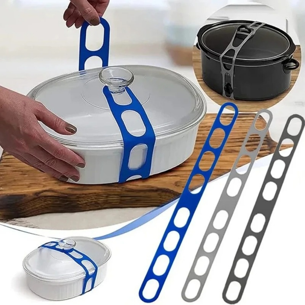 재사용 가능한 실리콘 탄성 냄비 뚜껑 홀더 스트랩 범용 - Camping Cooking Pot With Lid 리뷰 및 가격