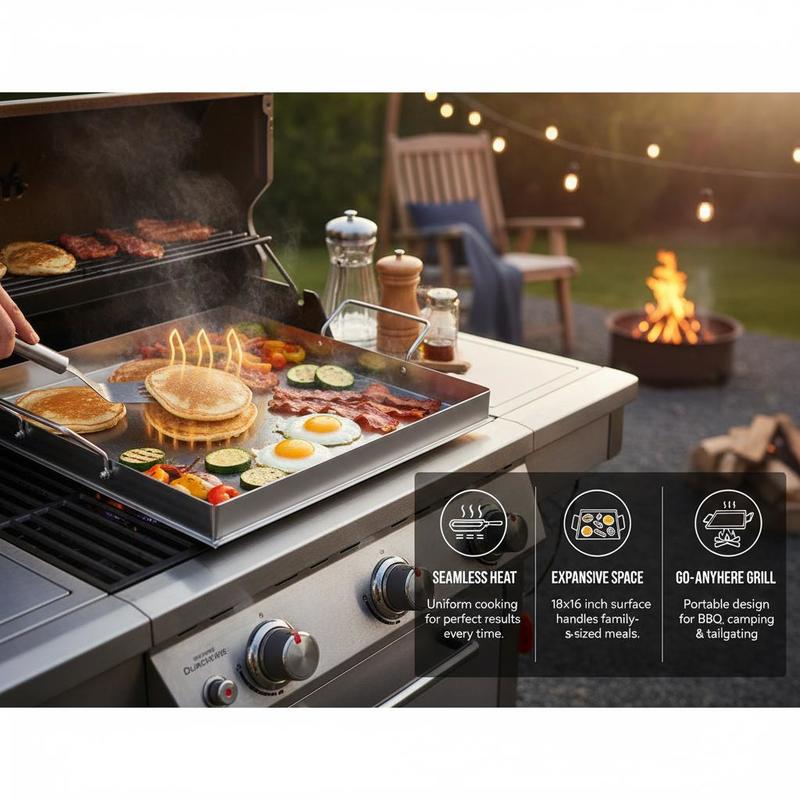 범용 플랫탑 그리들 18x16인치 캠핑, 테일게이팅 파 - Camping Outdoor Cooking Set 리뷰 및 가격