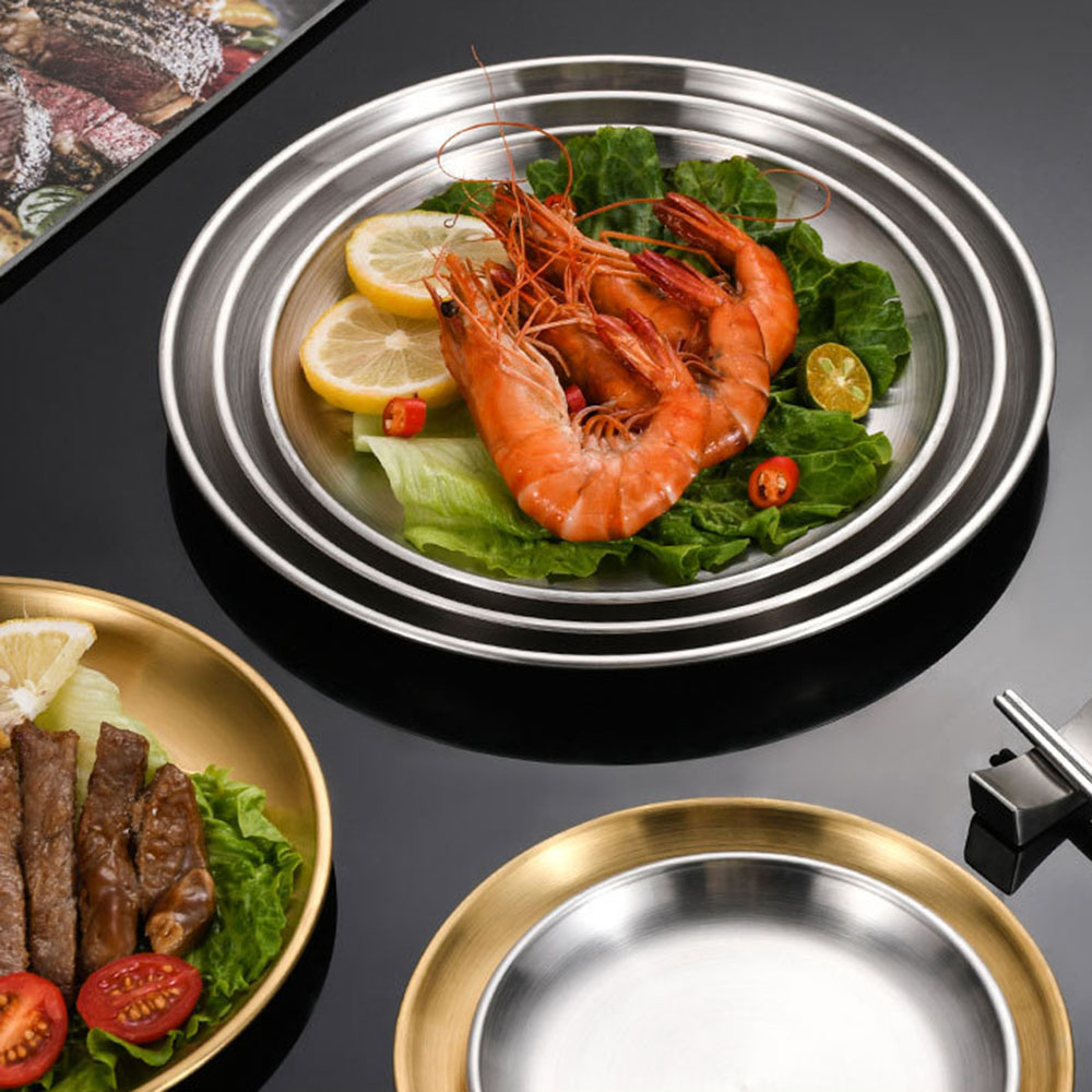 8Pcs 금속 식사 접시 스테인레스 스틸 라운드 플레이 - Camping Cooking Meals 리뷰 및 가격