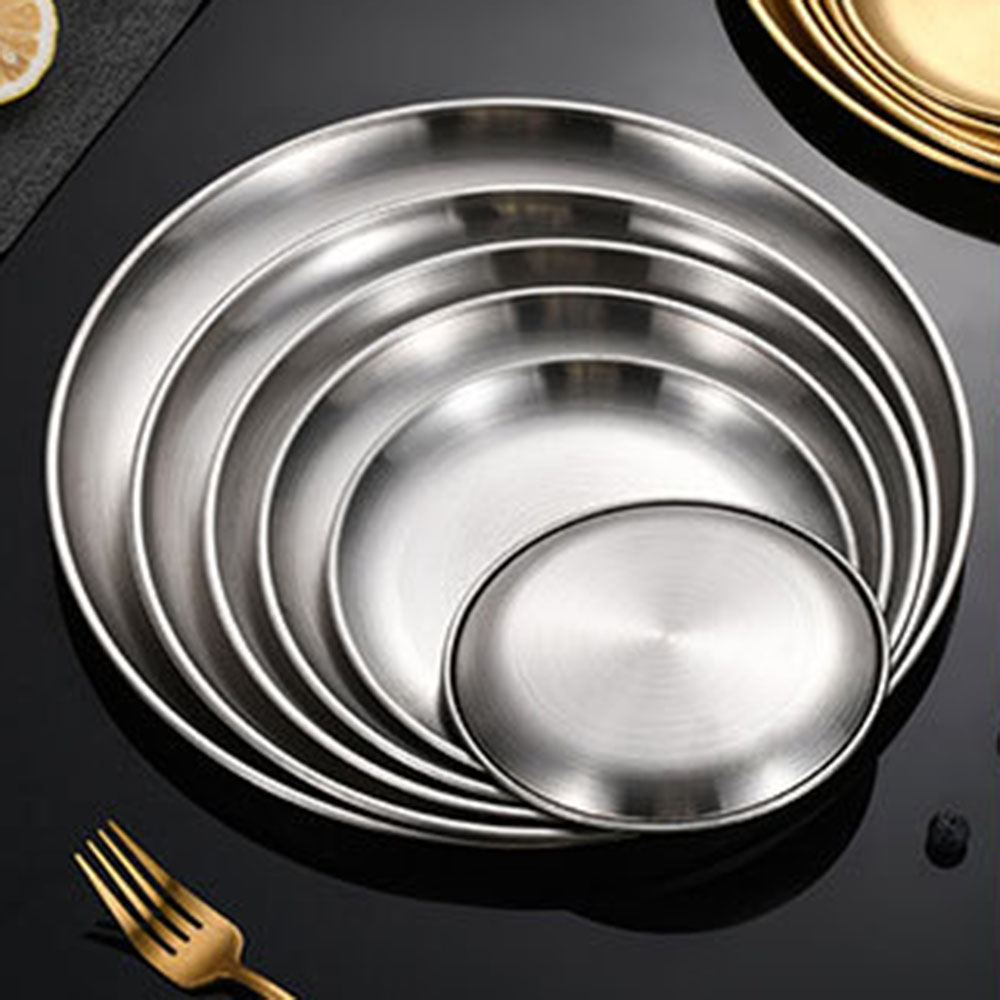 8Pcs 금속 식사 접시 스테인레스 스틸 라운드 플레이 - Camping Cooking Meals 리뷰 및 가격
