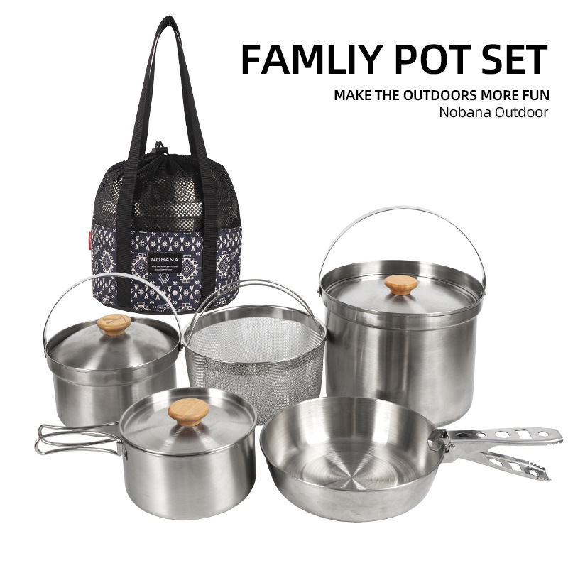 NOBANA 최신 야외 스테인레스 스틸 냄비 세트 캠핑 - Camping Cooking Kit 리뷰 및 가격