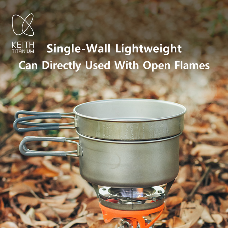 KEITH 순수 티타늄 2피스 조리기구 세트(800ml - Camping Cooking Kitchen Set 리뷰 및 가격