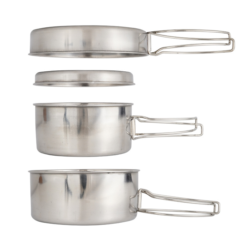 CLS 4종 스테인리스 캠핑 조리기구 세트 휴대용 네스 - Nesting Camping Cooking Set 리뷰 및 가격