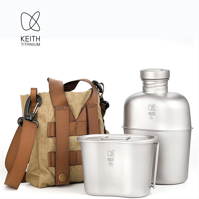 KEITH 순수 티타늄 캔틴 식기 세트, 초경량 물병  - Camping Cooking Kit 리뷰 및 가격