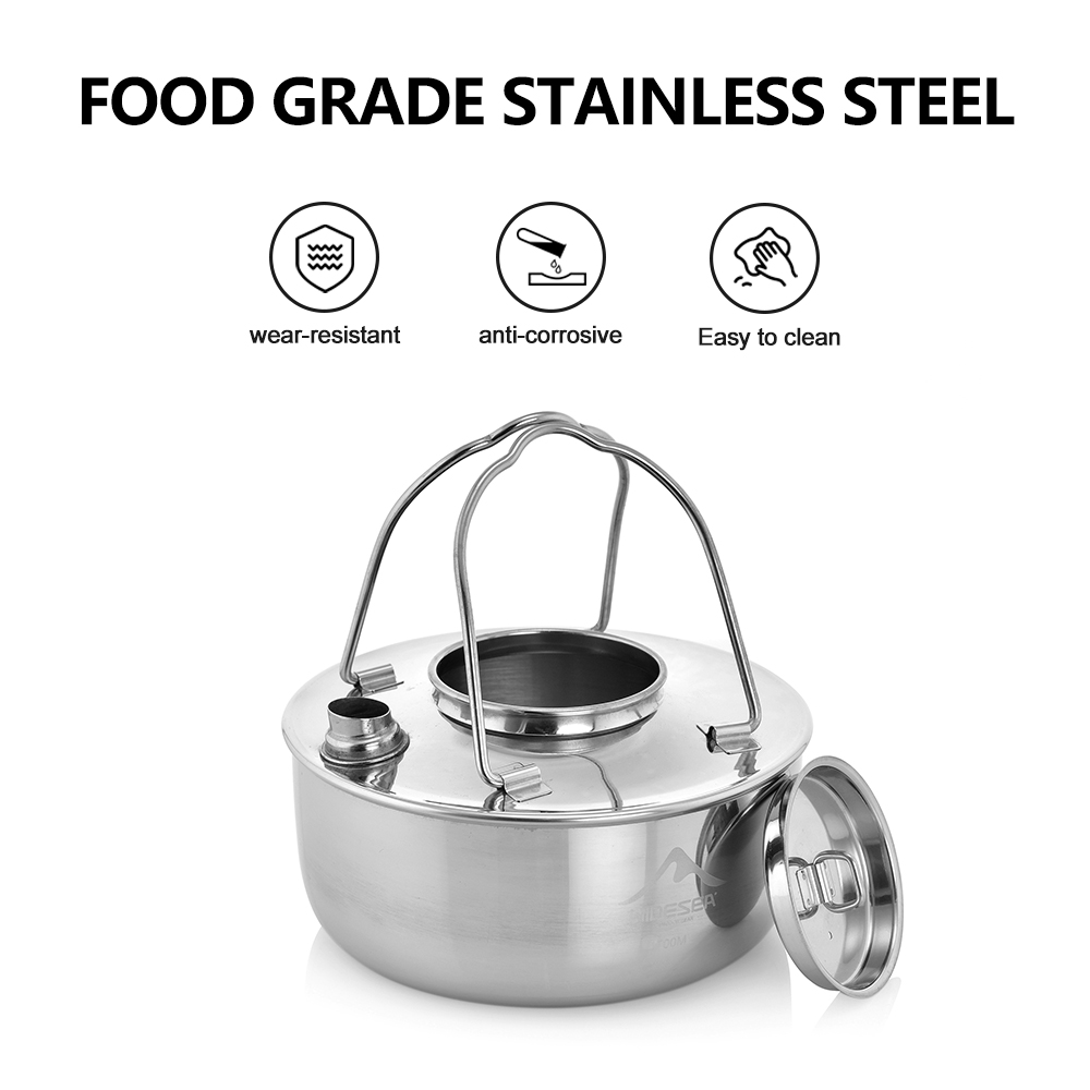 Widesea 야외 캠핑 스테인레스 스틸 주전자, 짧은 - Camping Cooking Kit 리뷰 및 가격