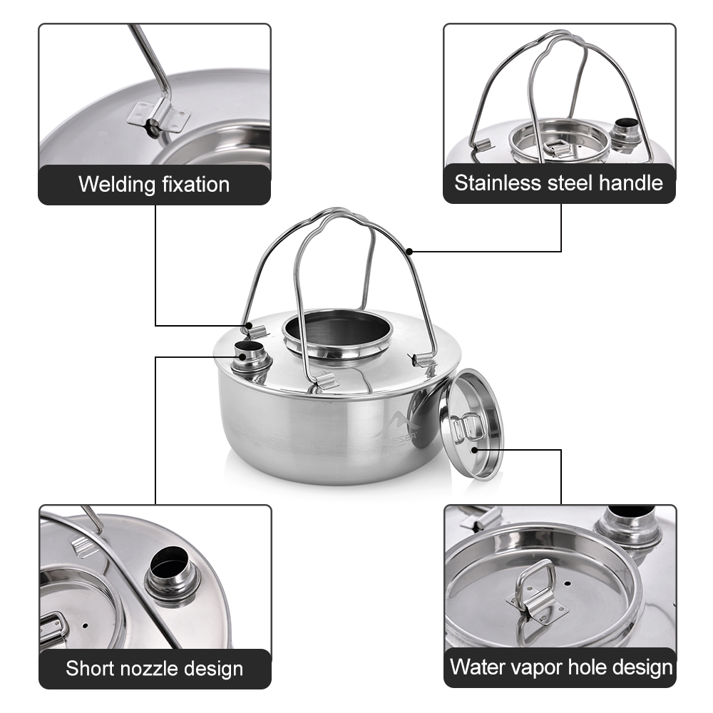 Widesea 야외 캠핑 스테인레스 스틸 주전자, 짧은 - Camping Cooking Kit 리뷰 및 가격
