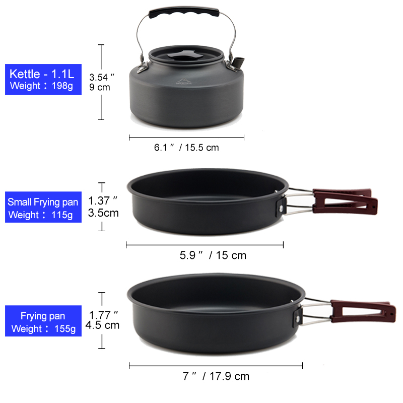 Widesea-캠핑용 조리기구 세트, 야외 냄비 식기  - Camping Cooking Kit Box 리뷰 및 가격