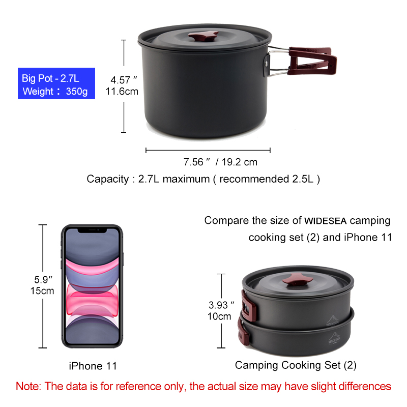 Widesea-캠핑용 조리기구 세트, 야외 냄비 식기  - Camping Cooking Kit Box 리뷰 및 가격