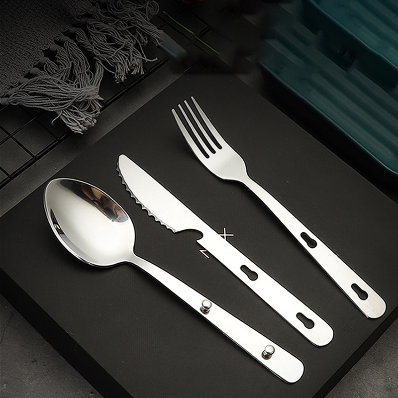 3개 세트 휴대용 스테인리스 식기 접이식 나이프 수저  - Quechua Camping Cooking Set 리뷰 및 가격