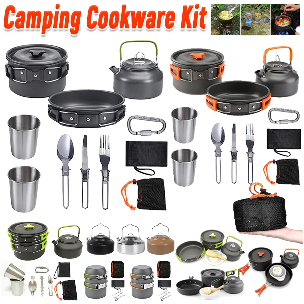 캠핑 조리기구 세트 주전자 냄비 프라이팬 휴대용 접이식 - Camping Cooking Kit 리뷰 및 가격