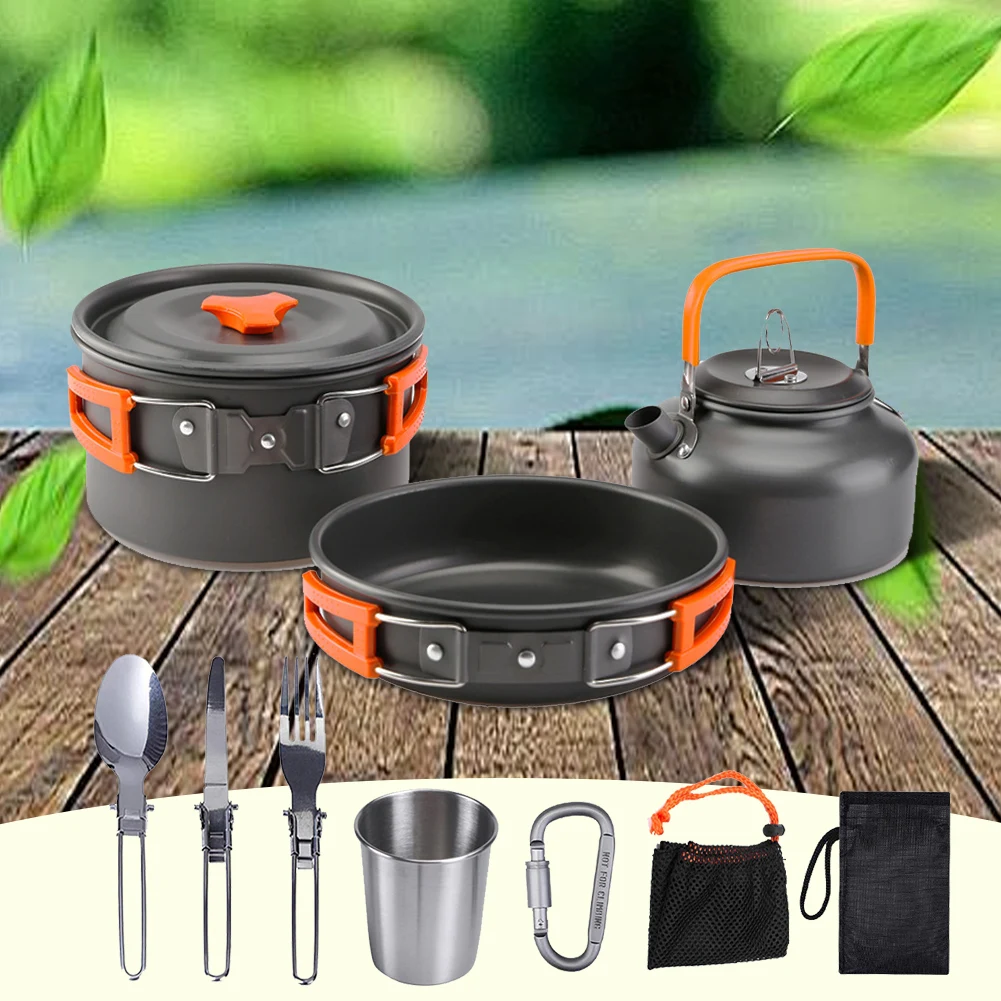 캠핑 조리기구 세트 주전자 냄비 프라이팬 휴대용 접이식 - Camping Cooking Kit 리뷰 및 가격