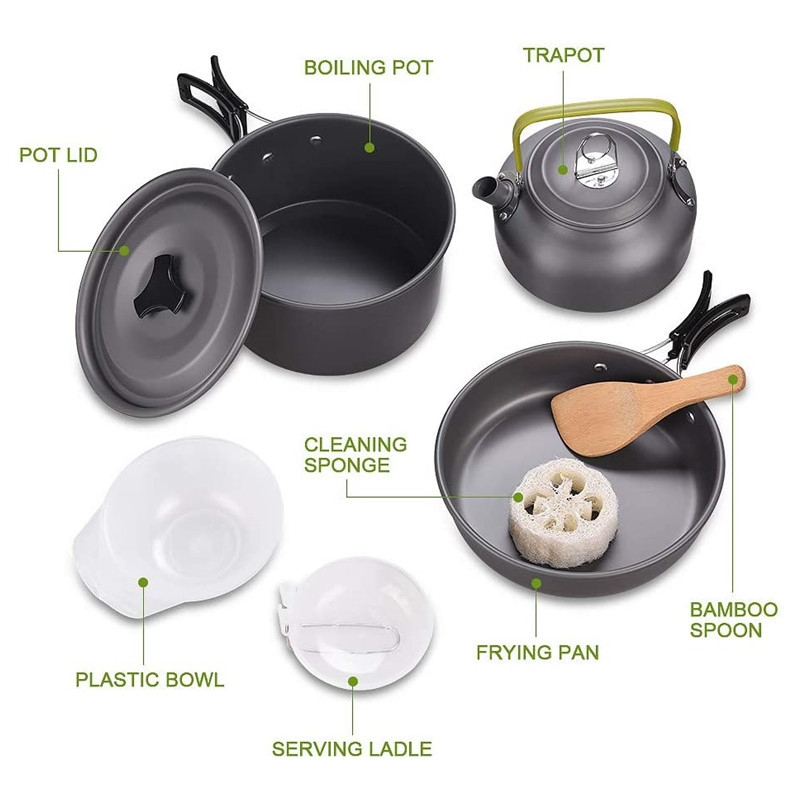 야외 캠핑 조리기구 키트 알루미늄 요리 냄비 세트 물  - Camping Cooking Kit Box 리뷰 및 가격
