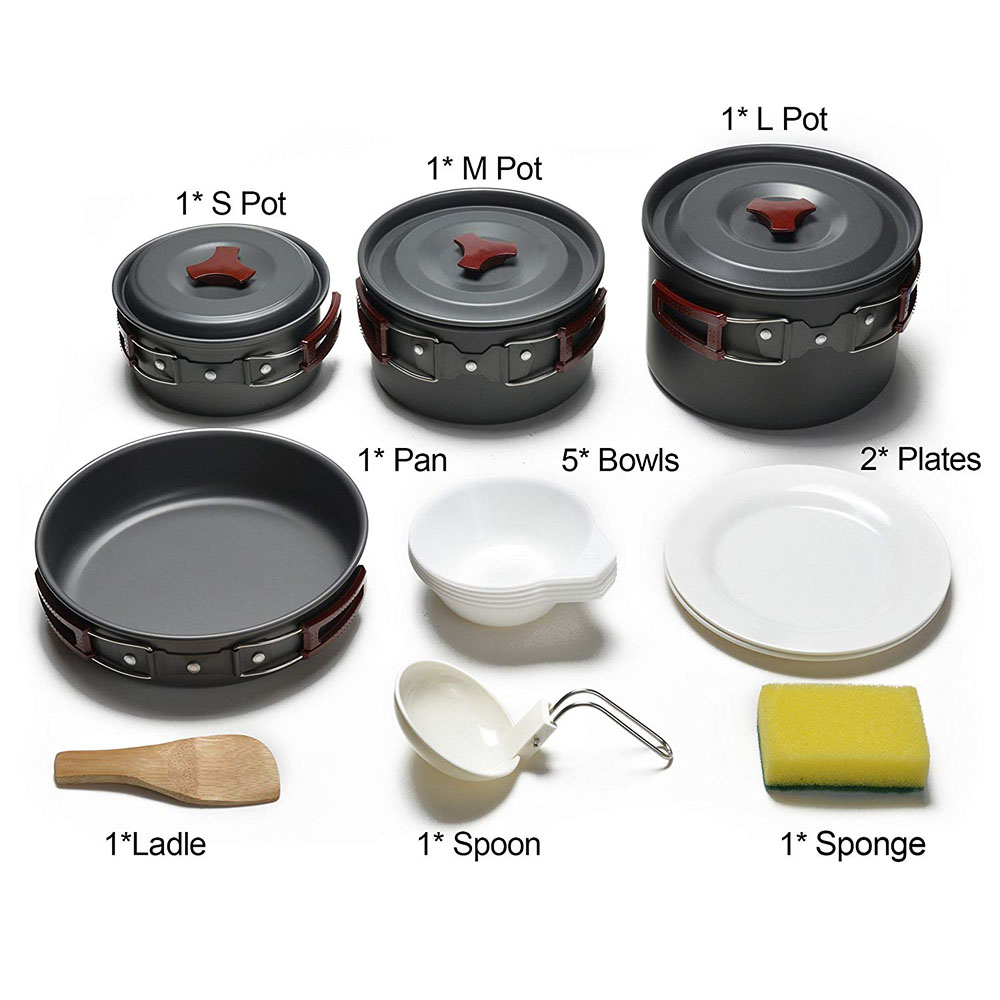 야외 캠핑 조리기구 키트, 논스틱 캠핑 팬, 경량 요리 - Camping Cooking Kit 리뷰 및 가격