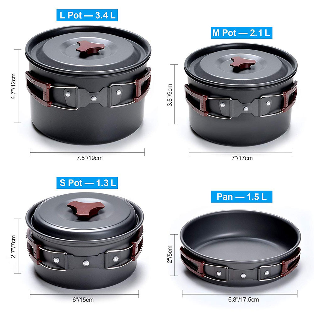 야외 캠핑 조리기구 키트, 논스틱 캠핑 팬, 경량 요리 - Camping Cooking Kit 리뷰 및 가격