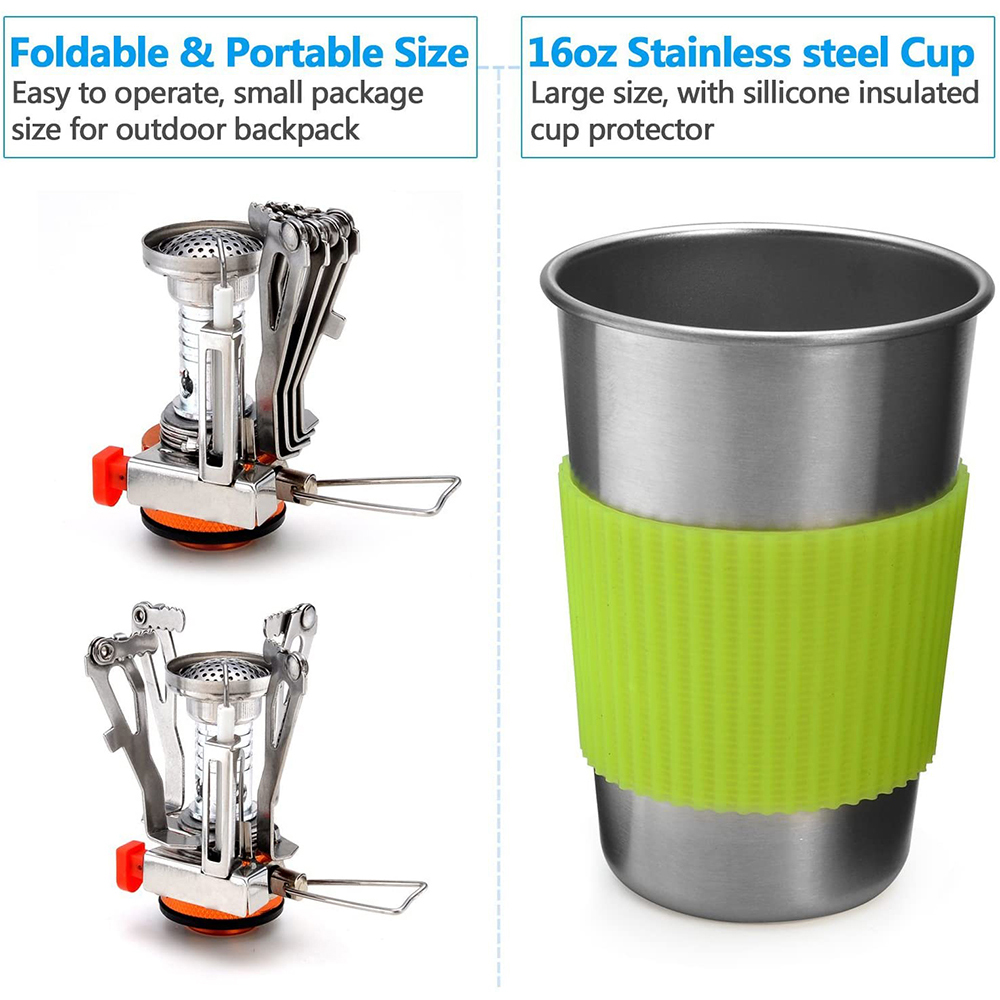 스토브가있는 캠핑 조리기구 키트 야외 요리 세트 야외  - Camping Cooking Kit 리뷰 및 가격